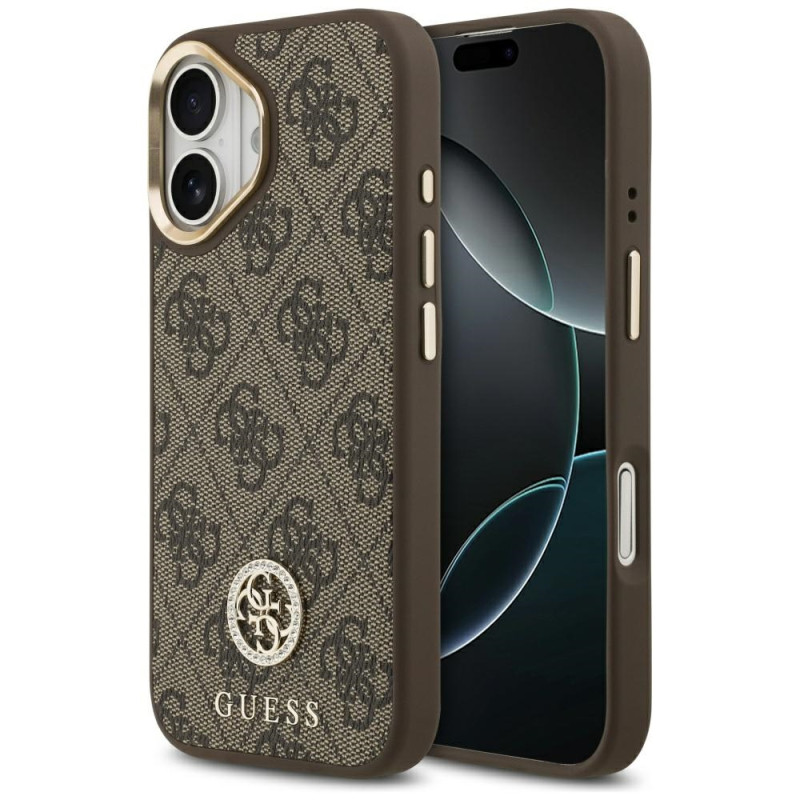 Kryt Guess 4G STRASS LOGO pro iPhone 17 - hnědá