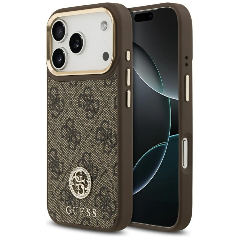 Kryt Guess 4G Strass Logo pro iPhone 17 Pro - hnědý