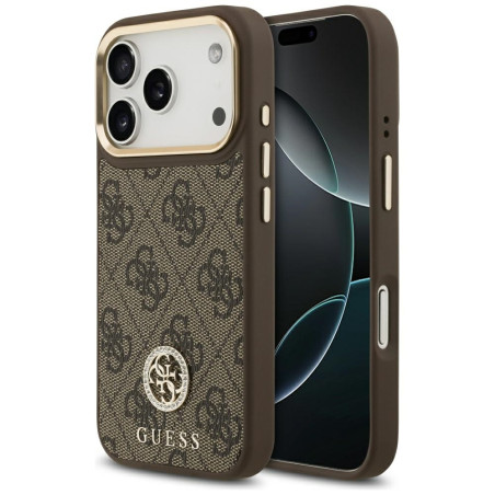 Kryt Guess 4G Strass Logo pro iPhone 17 Pro - hnědý