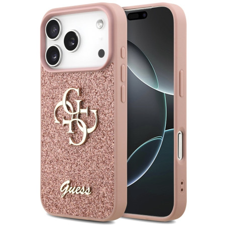 Kryt Guess Fixed Glitter Big 4G pro iPhone 17 Pro - růžová