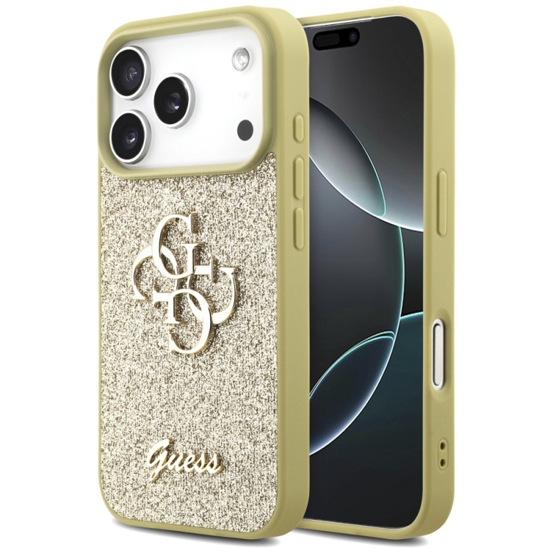 Kryt Guess FIXED GLITTER BIG 4G pro iPhone 17 Pro - zlatá