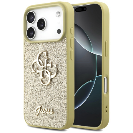 Kryt Guess FIXED GLITTER BIG 4G pro iPhone 17 Pro – zlatá