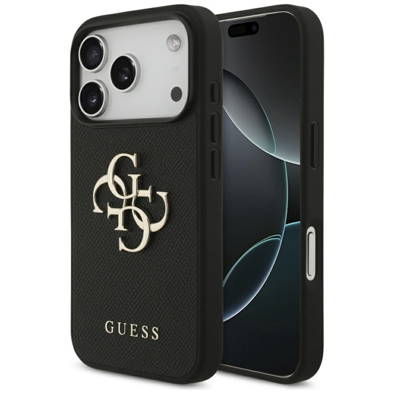 Kryt Guess Grained Big 4G & Classic Logo pro iPhone 17 Pro - black