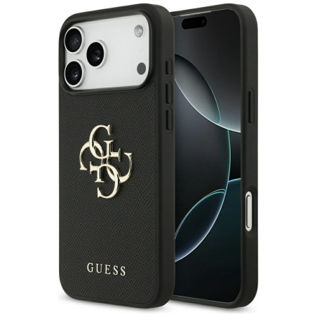 Kryt Guess Grained Big 4G & Classic Logo pro iPhone 17 Pro Max - čern