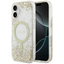 Kryt Guess RESIN Bottom Glitter MagSafe iPhone 17 - zlatá