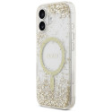 Kryt Guess RESIN Bottom Glitter MagSafe iPhone 17 - zlatá