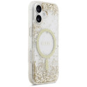 Kryt Guess RESIN Bottom Glitter MagSafe iPhone 17 - zlatá