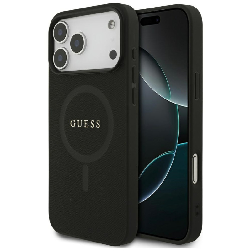 Kryt Guess Saffiano Classic Logo MagSafe pro iPhone 17 Pro Max - černý