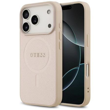 Kryt Guess SAFFIANO CLASSIC MagSafe iPhone 17 Pro - růžová