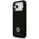 Kryt Guess Silicone Logo Strass 4G pro iPhone 17 Pro Max - černý