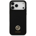 Kryt Guess Silicone Logo Strass 4G pro iPhone 17 Pro Max - černý