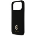 Kryt Guess Silicone Logo Strass 4G pro iPhone 17 Pro Max - černý