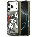Kryt Karl Lagerfeld CHOUPETTE Liquid Glitter Logo pro iPhone 17 Pro -