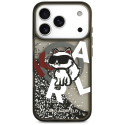 Kryt Karl Lagerfeld CHOUPETTE Liquid Glitter Logo pro iPhone 17 Pro -