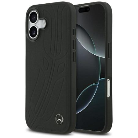 Kryt Mercedes MagSafe Leather Laurel Leaves iPhone 17 černý