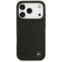 Pouzdro Mercedes Leather Laurel Leaves Magsafe iPhone 17 Pro - černé