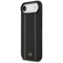 Kryt Mercedes LEATHER STAR pro iPhone Air - black (MagSafe)