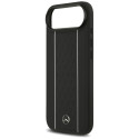 Kryt Mercedes LEATHER STAR pro iPhone Air - black (MagSafe)