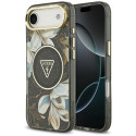 Kryt Guess IML Glitter Flowers Triangle pro iPhone Air - black