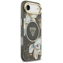 Kryt Guess IML Glitter Flowers Triangle pro iPhone Air - black