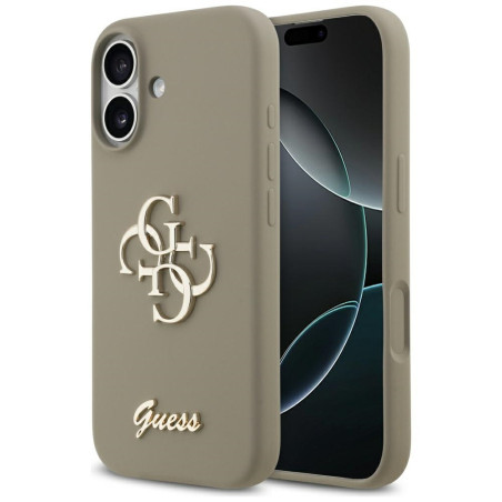 Kryt Guess SILICONE Big 4G Script pro iPhone 17 - hnědá