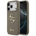 Kryt Guess SILICONE Big 4G Script Case iPhone 17 Pro - hnědý