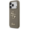 Kryt Guess SILICONE Big 4G Script Case iPhone 17 Pro - hnědý