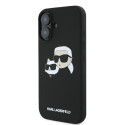 Kryt Karl Lagerfeld SILICONE NAUBLE HEADS Print iPhone 16 - černý