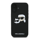 Kryt Karl Lagerfeld SILICONE NAUBLE HEADS Print iPhone 16 - černý