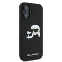 Kryt Karl Lagerfeld SILICONE NAUBLE HEADS Print iPhone 16 - černý