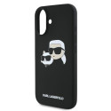 Kryt Karl Lagerfeld SILICONE NAUBLE HEADS Print iPhone 16 - černý