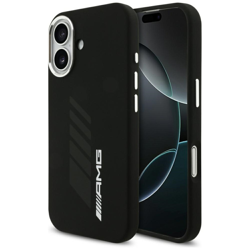 Kryt AMG Silicone Oversize RHOMBS MagSafe pro iPhone 17 - černý