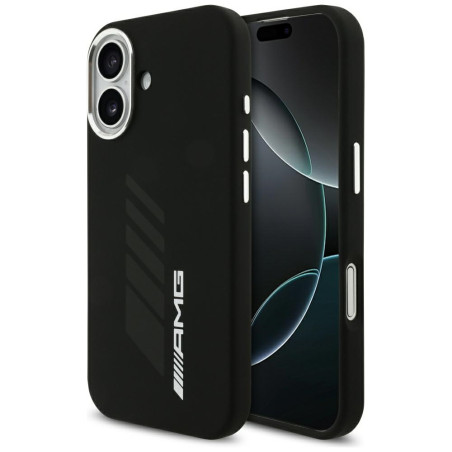 Kryt AMG Silicone Oversize RHOMBS MagSafe iPhone 17 - černý