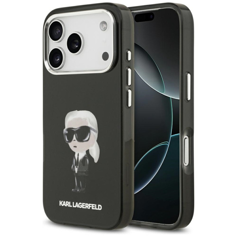 Kryt Karl Lagerfeld IML Aquarelle Karl & Logo pro iPhone 17 Pro - černá