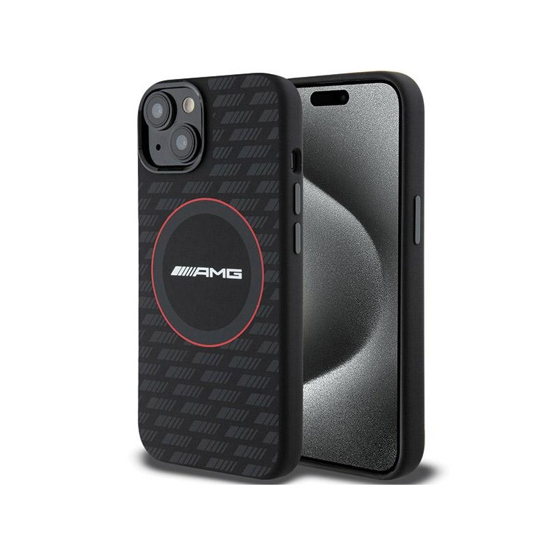 Kryt Mercedes AMG Silicone Carbon Pattern pro iPhone 13 / 14 / 15 - černý