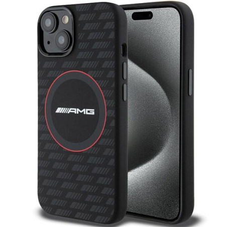 Kryt Mercedes AMG Carbon Pattern MagSafe pro iPhone 13/14/15 – čern