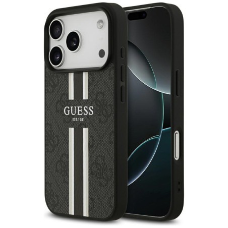 Kryt Guess 4G PRINTED STRIPES pro iPhone 17 Pro black