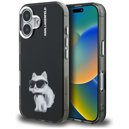 Kryt Karl Lagerfeld IML Aquarelle iPhone 16 černý