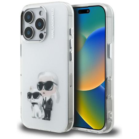 Kryt Karl Lagerfeld IML AQUAReLLE pro iPhone 16 Pro - bílá