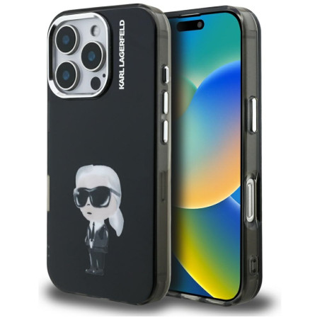 Kryt Karl Lagerfeld IML Aquarelle MagSafe pro iPhone 16 Pro - černý