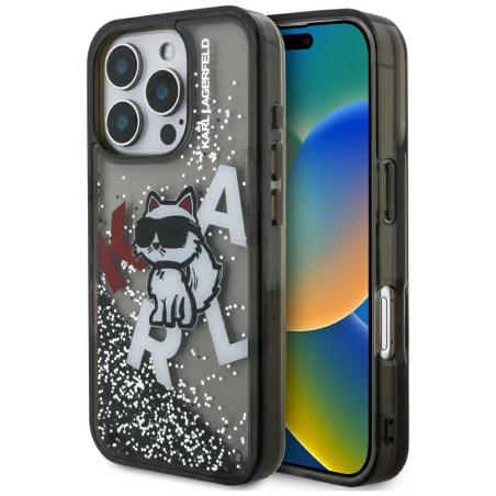 Kryt Karl Lagerfeld CHOUPETTE Logo iPhone 16 Pro - černý