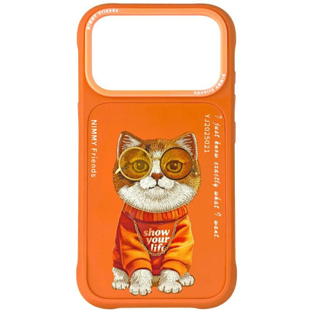 Kryt Nimmy COOL CAT pro iPhone 17 Pro Max - orange