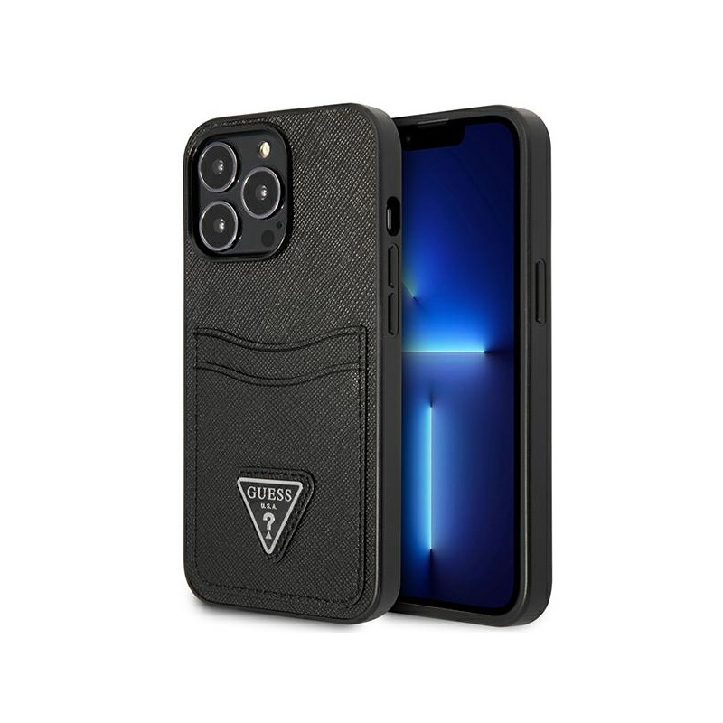 Kryt Guess SAFFIANO TRIANGLE pro iPhone 13 / 13 Pro - černý