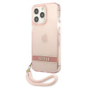 Kryt Guess Translucent Stap pro iPhone 13 Pro Max – růžová