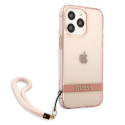Kryt Guess Translucent Stap pro iPhone 13 Pro Max – růžová
