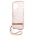 Kryt Guess Translucent Stap pro iPhone 13 Pro Max – růžová