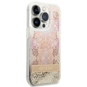 Kryt Guess Paisley LIQUID GLITTER pro iPhone 14 Pro - zlaté