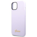 Kryt Guess SILICONE VINTAGE GOLD iPhone 14/15 Plus - fialová