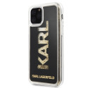 Kryt Karl Lagerfeld KARL logo Glitter pro iPhone 11 Pro - černý