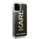Kryt Karl Lagerfeld KARL logo Glitter pro iPhone 11 Pro - černý